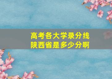 高考各大学录分线陕西省是多少分啊