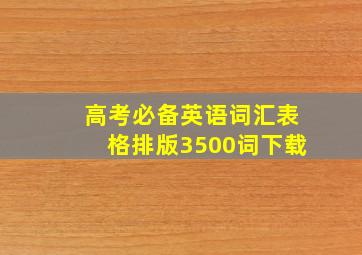 高考必备英语词汇表格排版3500词下载