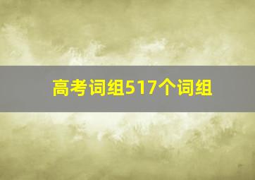 高考词组517个词组