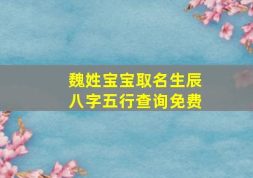 魏姓宝宝取名生辰八字五行查询免费