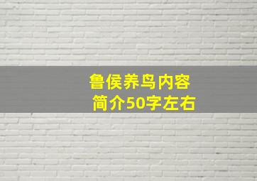 鲁侯养鸟内容简介50字左右