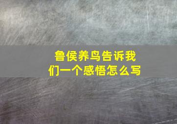 鲁侯养鸟告诉我们一个感悟怎么写