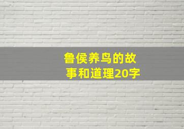 鲁侯养鸟的故事和道理20字