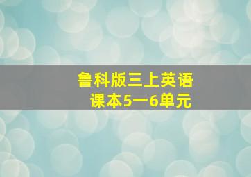 鲁科版三上英语课本5一6单元