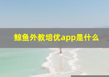 鲸鱼外教培优app是什么