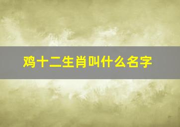 鸡十二生肖叫什么名字