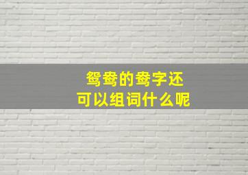 鸳鸯的鸯字还可以组词什么呢