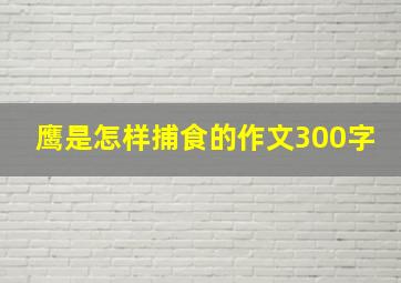 鹰是怎样捕食的作文300字