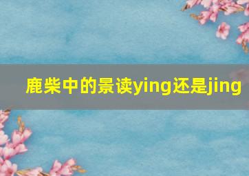 鹿柴中的景读ying还是jing