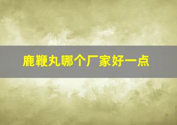 鹿鞭丸哪个厂家好一点