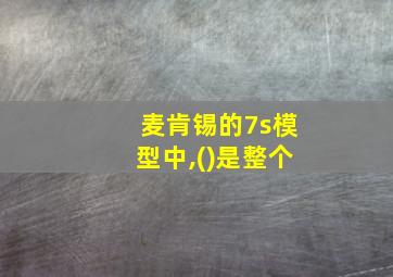 麦肯锡的7s模型中,()是整个