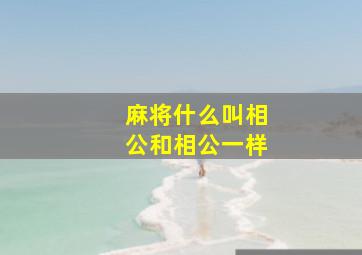 麻将什么叫相公和相公一样