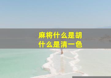 麻将什么是胡什么是清一色