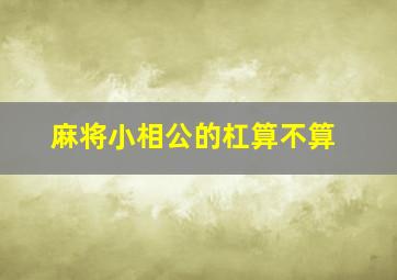 麻将小相公的杠算不算