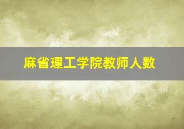 麻省理工学院教师人数