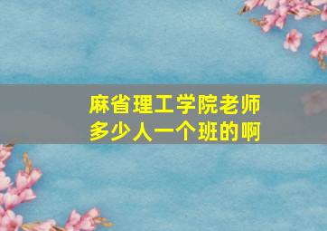 麻省理工学院老师多少人一个班的啊