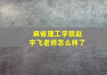 麻省理工学院赵宇飞老师怎么样了