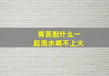 黄芪配什么一起泡水喝不上火