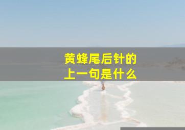 黄蜂尾后针的上一句是什么