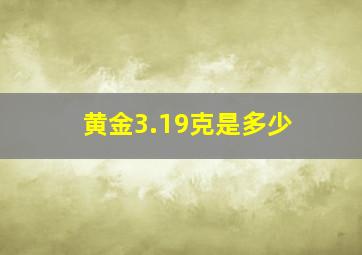 黄金3.19克是多少