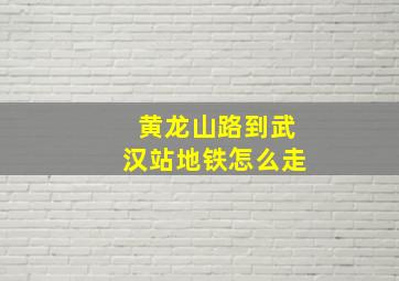 黄龙山路到武汉站地铁怎么走