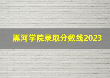 黑河学院录取分数线2023