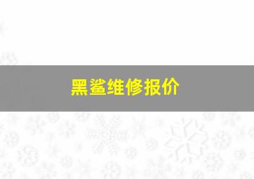 黑鲨维修报价