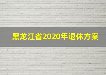 黑龙江省2020年退休方案