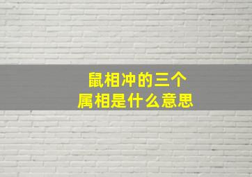 鼠相冲的三个属相是什么意思