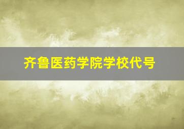 齐鲁医药学院学校代号