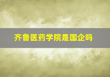 齐鲁医药学院是国企吗