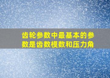 齿轮参数中最基本的参数是齿数模数和压力角