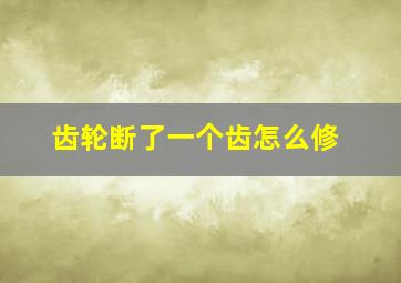 齿轮断了一个齿怎么修