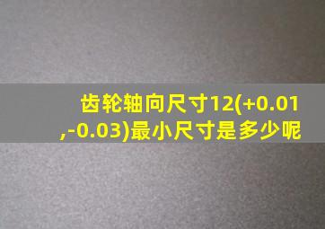 齿轮轴向尺寸12(+0.01,-0.03)最小尺寸是多少呢