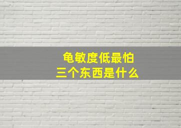 龟敏度低最怕三个东西是什么