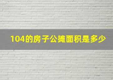 104的房子公摊面积是多少