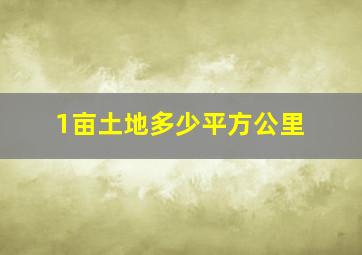 1亩土地多少平方公里