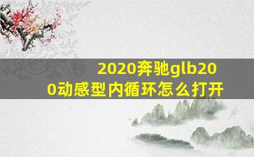 2020奔驰glb200动感型内循环怎么打开