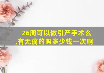 26周可以做引产手术么,有无痛的吗多少钱一次啊