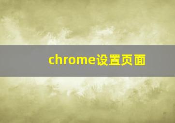 chrome设置页面