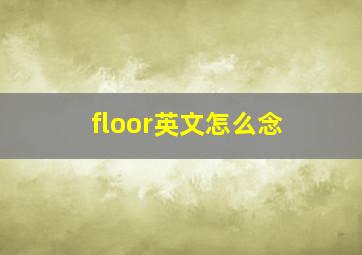 floor英文怎么念