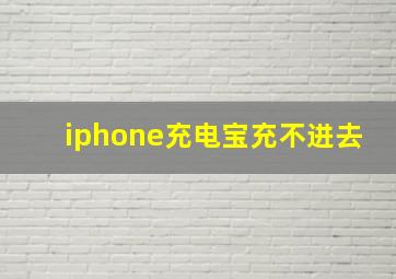 iphone充电宝充不进去