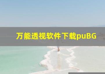 万能透视软件下载puBG