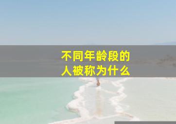 不同年龄段的人被称为什么