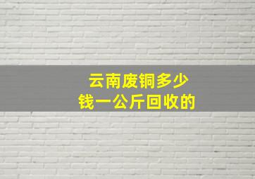 云南废铜多少钱一公斤回收的