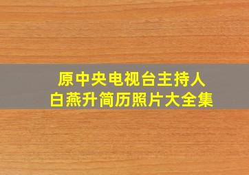 原中央电视台主持人白燕升简历照片大全集