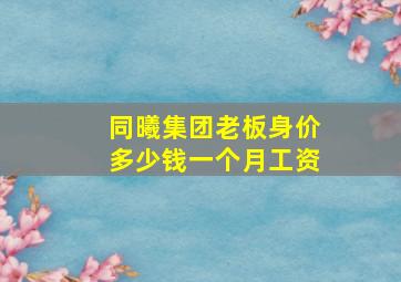 同曦集团老板身价多少钱一个月工资