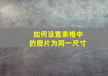 如何设置表格中的图片为同一尺寸