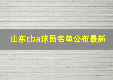 山东cba球员名单公布最新