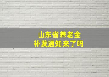 山东省养老金补发通知来了吗